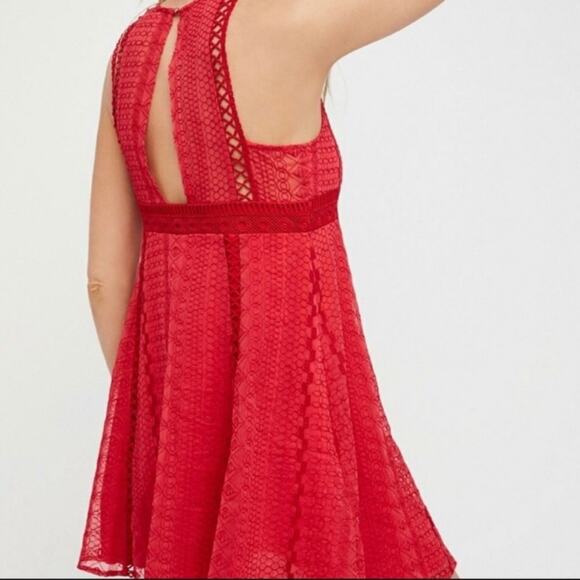 Free People Wherever You Go Red Mini Dress - Picture 4 of 7